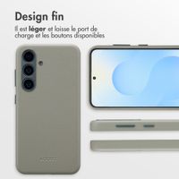 Accezz Coque arrière en cuir avec MagSafe Samsung Galaxy S25 - Light Grey