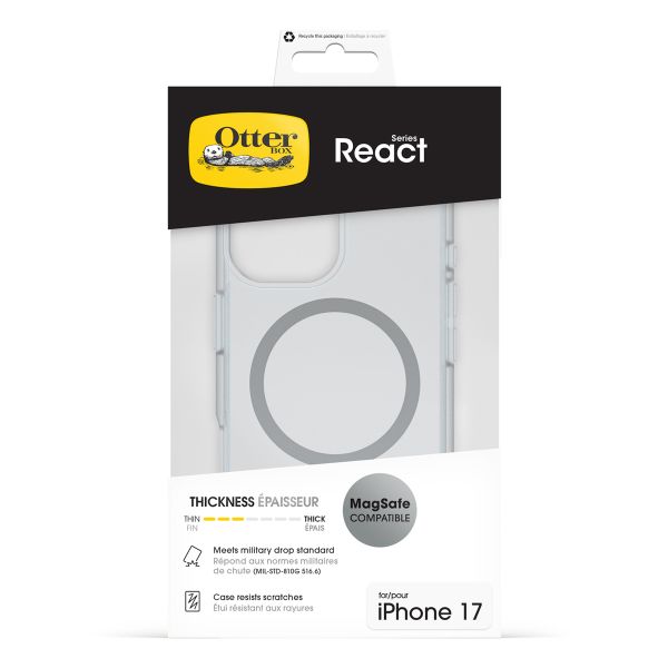 OtterBox Coque React MagSafe Apple iPhone 17 - Clear