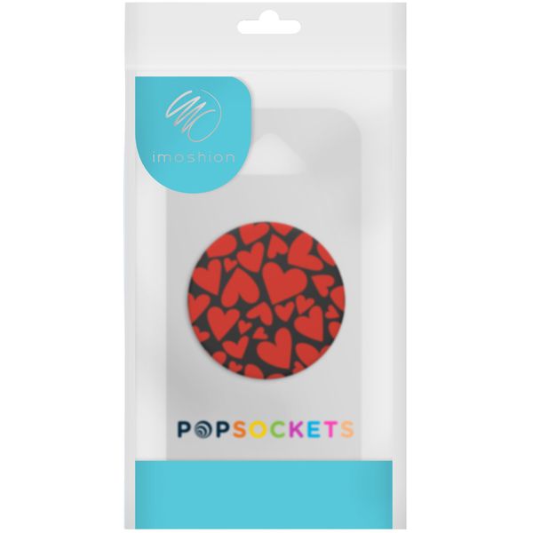 PopSockets iMoshion PopGrip - Red Hearts - Black