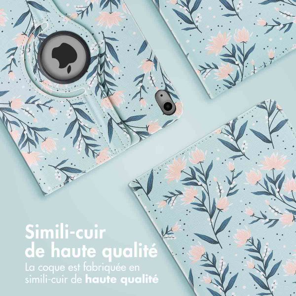 imoshion Coque tablette Design rotatif à 360° Apple iPad 11 (2025) 11 pouces A16 / iPad 10 (2022) 10.9 pouces - Flowers