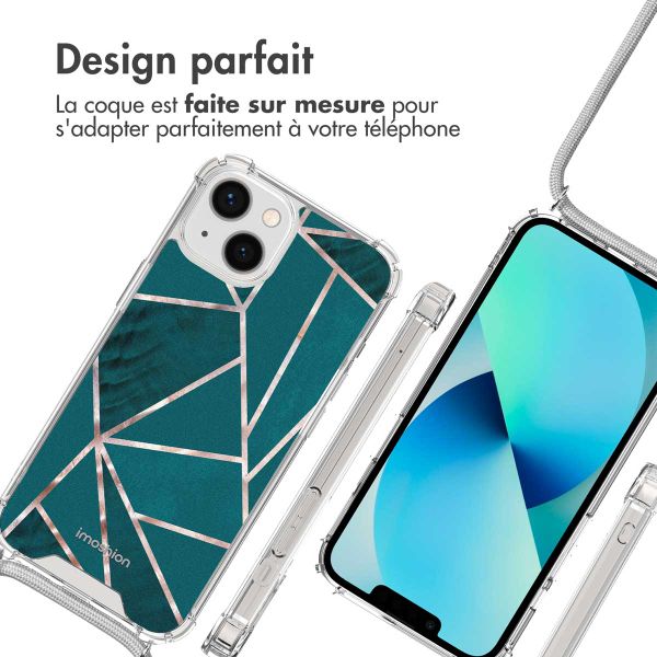 imoshion Coque Design avec cordon iPhone 13 - Petrol Green Graphic