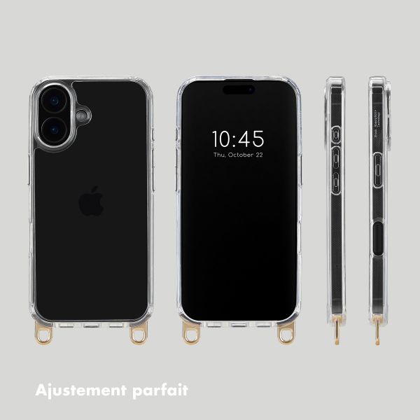 Selencia Coque arrière avec crochets amovibles Apple iPhone 16 - Transparent