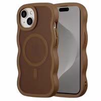 Selencia Coque arrière Wavy avec MagSafe Apple iPhone 15 - Mocha Brown