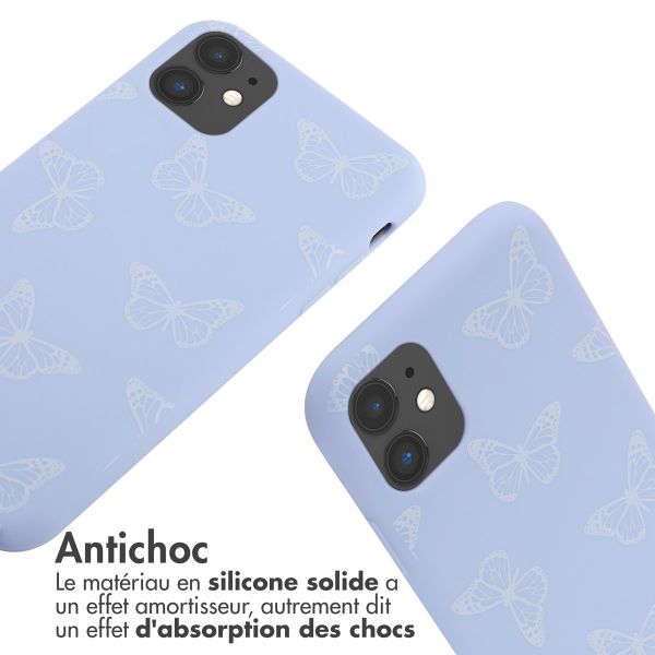 imoshion Coque design en silicone avec cordon iPhone 11 - Butterfly