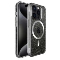 imoshion Coque arrière transparente Pailletée avec MagSafe Apple iPhone 15 Pro Max - Argent