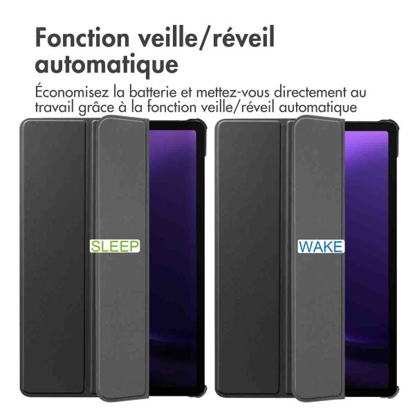 imoshion Coque tablette Trifold Samsung Galaxy Tab S9 11.0 pouces / Tab S10 FE / S9 FE 10.9 pouces - Noir