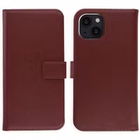 Selencia Étui portefeuille en cuir véritable Apple iPhone 14 - Burgundy