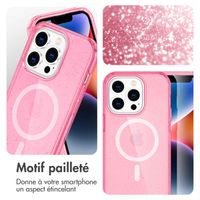 imoshion Coque Pailletée avec MagSafe Apple iPhone 14 Pro - Paillettes Rose