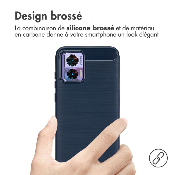 imoshion Coque Brushed Motorola Edge 30 Neo - Bleu foncé