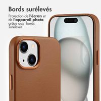 Accezz Coque arrière en cuir avec MagSafe Apple iPhone 15 - Sienna Brown