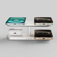 Zens Quattro Wireless Charger Pro 4 - Station de charge sans fil - Compatible Qi2 et MagSafe - Blanc