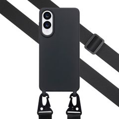 Selencia Coque silicone avec cordon amovible Samsung Galaxy S25 Edge - Noir