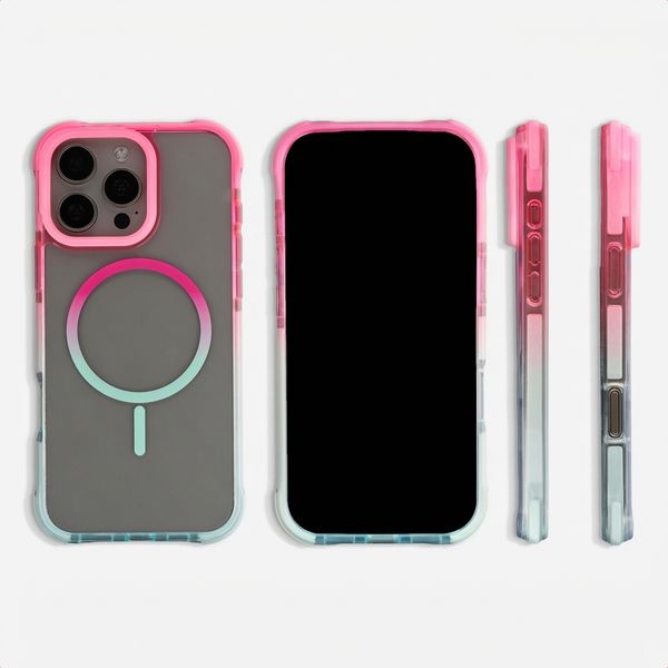 Selencia Coque arrière MagSafe Gradient Apple iPhone 16 Pro Max - Rose / Bleu