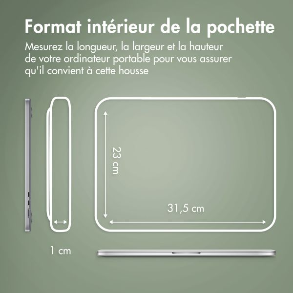 Accezz Leather Pochette ordinateur Apple MacBook 13 pouces - Noir