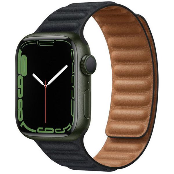 Apple Leather Link Apple Watch Series 1 á 9 / SE (38/40/41 mm) | Series 10 (42 mm) - Taille S/M - Midnight