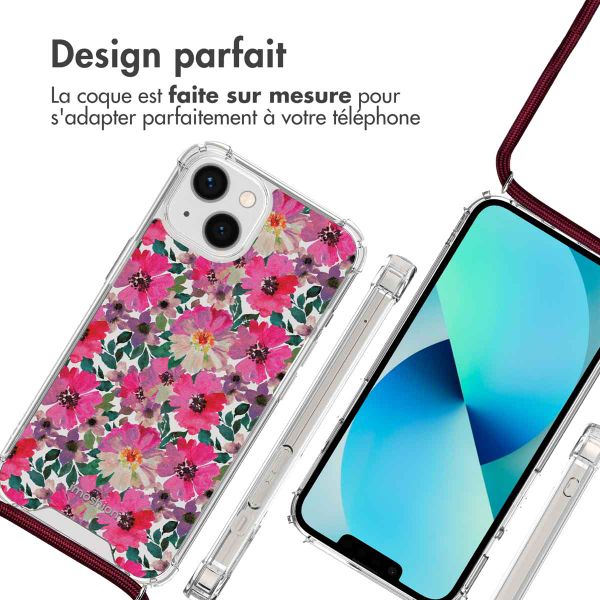 imoshion Coque Design avec cordon Apple iPhone 13 - Flower Water