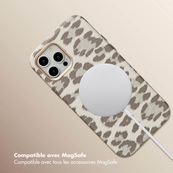 Selencia Coque Sabi imprimé panthère avec MagSafe Apple iPhone 12 (Pro) - Soft Ivory