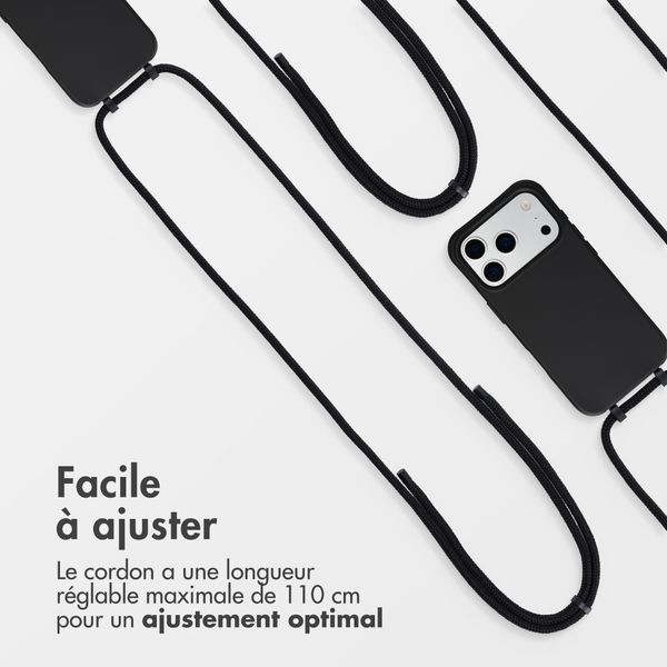 imoshion Coque arrière Color avec cordon amovible et MagSafe Apple iPhone 17 Pro - Noir