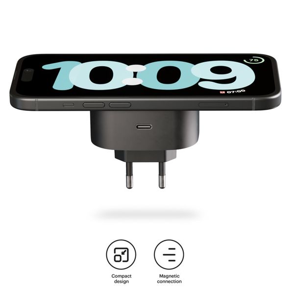 Zens Adaptateur de charge sans fil magnétique | Compatible avec MagSafe et Qi2 - Noir