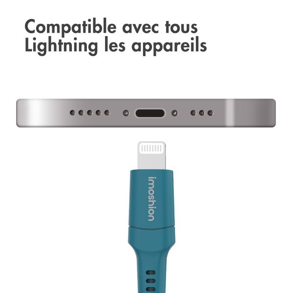 imoshion ﻿Câble Lightning vers USB-C - Non MFi - Textile tressé - 1 mètre - Bleu foncé