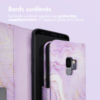 imoshion Étui de télephone portefeuille Design Samsung Galaxy S9 - Purple Marble