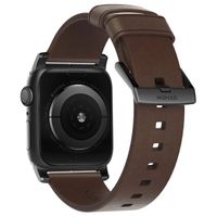 Nomad Bracelet en cuir moderne Apple Watch Series 1 á 9 / SE (38/40/41 mm) | Series 10 (42 mm) - Marron/Noir