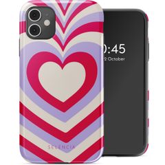 Selencia Coque arrière Vivid iPhone 11 - Double Hearts Rubine Red Lilac