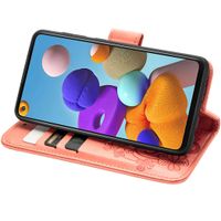 Etui de téléphone Fleurs de Trèfle Galaxy A21s - Orange