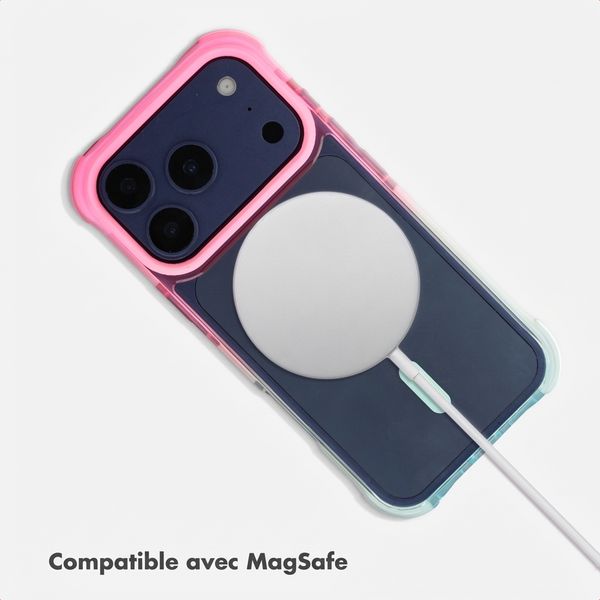 Selencia Coque arrière MagSafe Gradient Apple iPhone 17 Pro - Rose / Bleu