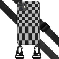 Selencia ﻿Coque design en silicone avec cordon amovible iPhone 11 - Irregular Check Black