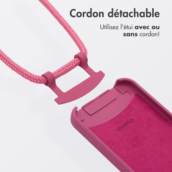 imoshion Coque arrière Color avec cordon amovible et MagSafe Apple iPhone 13 - Raspberry