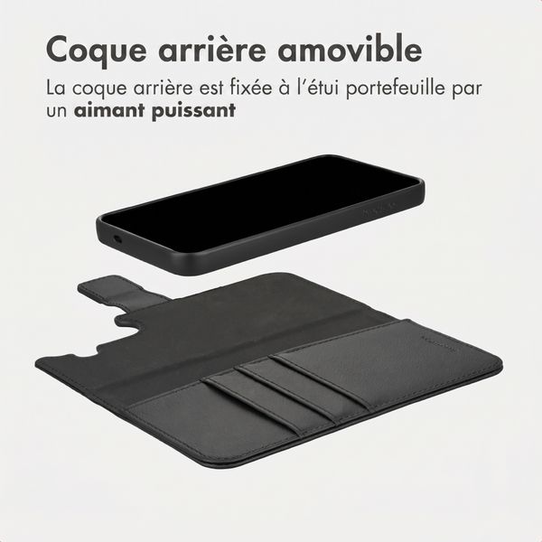 imoshion Étui portefeuille luxe 2-en-1 amovible Samsung Galaxy S25 - Noir