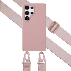 Selencia Coque design en silicone avec cordon Samsung Galaxy S25 Ultra - Sand Pink