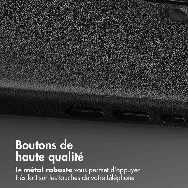 Accezz Coque arrière en cuir avec MagSafe Apple iPhone 16 - Onyx Black