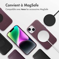 Accezz Coque arrière en cuir avec MagSafe Apple iPhone 14 - Heath Purple