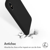 Accezz Coque Liquid Silicone iPhone Xs / X - Noir