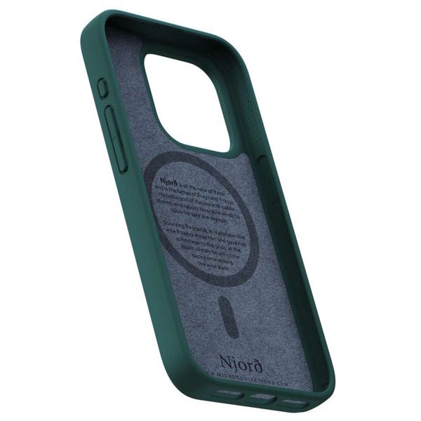 Njorð Collections Coque Salmon Leather MagSafe iPhone 15 Pro - Green