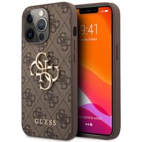 Guess Coque 4G Metal Logo Backcover Apple iPhone 13 Pro Max - Marron
