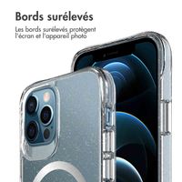 imoshion Coque arrière transparente Pailletée avec MagSafe Apple iPhone 12 (Pro) - Argent