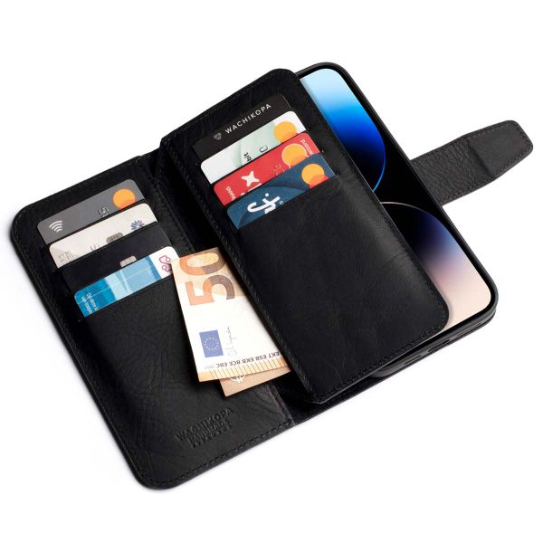 Wachikopa Étui de téléphone portefeuille Multi Wallet Apple iPhone 14 Pro - Black
