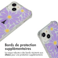 imoshion Coque Design avec cordon Apple iPhone 14 - Tropical Violet Flowers Connect