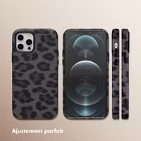 Selencia Coque Sabi imprimé panthère avec MagSafe Apple iPhone 12 (Pro) - Midnight Black