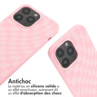 imoshion Coque design en silicone avec cordon Apple iPhone 14 Pro Max - Retro Pink
