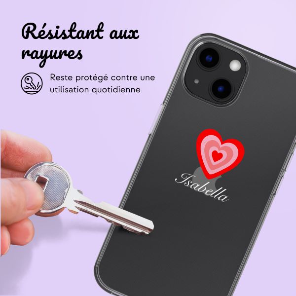 Coque personnalisée avec un cœur iPhone 13 - Transparent