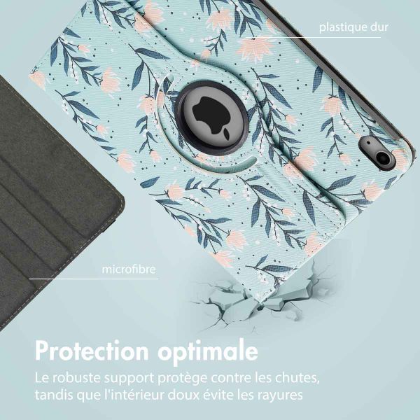 imoshion Coque tablette Design rotatif à 360° Apple iPad 11 (2025) 11 pouces A16 / iPad 10 (2022) 10.9 pouces - Flowers