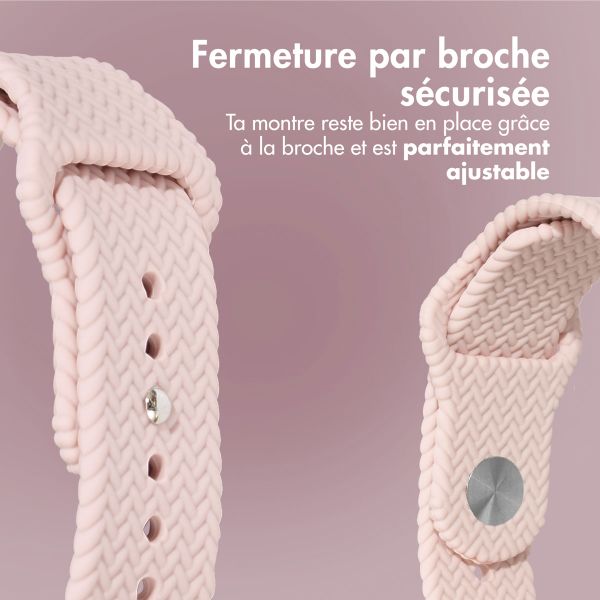 imoshion Bracelet en silicone tressé Apple Watch Series 1 à 10 / SE / Ultra (2) (44/45/46/49 mm) - Rose