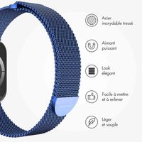 imoshion Bracelet magnétique milanais Apple Watch Series 1 - 9 / SE (38/40/41 mm) | Series 10 / 11 (42 mm) - Taille S - Bleu