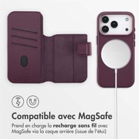 Accezz Étui de téléphone portefeuille en cuir 2-en-1 avec MagSafe Apple iPhone 17 Pro - Heath Purple