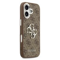 Guess Coque 4G Metal Logo Backcover Apple iPhone 17 - Silver Edge - Brown