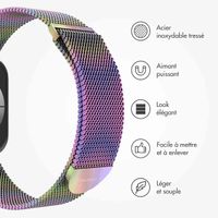 imoshion Bracelet magnétique milanais Apple Watch Series 1 - 9 / SE (38/40/41 mm) | Series 10 / 11 (42 mm) - Taille M - Colorful